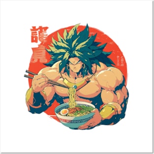 broly eat noodles Posters and Art